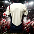 thumbnail image 4 of England 2026 Soccer Cup Fan Jersey for Men, Crewneck Short Sleeve T-Shirt with Crown & Shield Graphic, Lightweight Breathable Athletic Top, 1 PC Beige L, 4 of 4