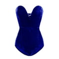 thumbnail image 1 of KelaJuan Women's Strapless Bodysuit, Sexy Deep V Neck Cross Back Velvet Bodycon Leotard Top, 1 of 6