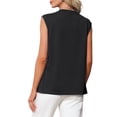 thumbnail image 3 of INSPIRE CHIC Womens Maternity Tank Tops Pleated Peplum Tunic Cap Sleeve Casual Shirt Dressy Sleeveless Pregnancy Blouses M Black, 3 of 6