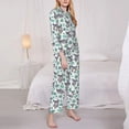thumbnail image 3 of Fotbe Bears and Tropical Leaves Pattern Long Sleeve Pajama Set for Women,Sleepwear Set,2-piece Loungewear Set,Soft PJs Comfy Nightwear with Pockets -, 3 of 7