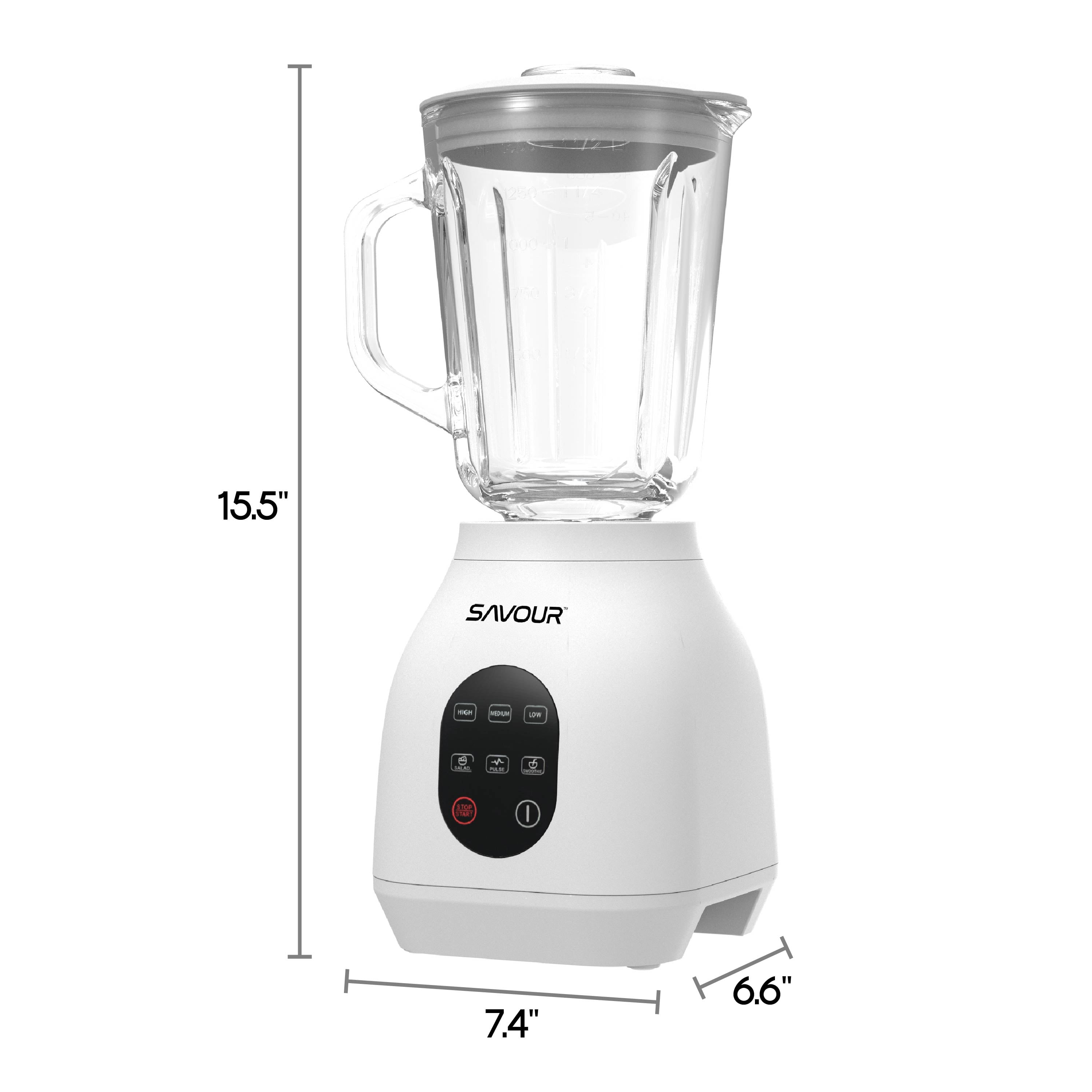 Savour by Tzumi 500W Touchscreen Smoothie Blender – 50oz Ice Crushing Countertop Blender for Smoothies, Sauces, Cocktails and More