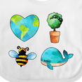 thumbnail image 4 of Inktastic Earth Day Plant a Tree Save the Bees Save the Seas Love Your Mother Boys or Girls Baby Bib, 4 of 4