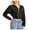 11-Black1418, variant on Women's Cropped Full-Zip Hooded Jacket Long-Sleeve Relaxed-Fit Jackets Daily Street Casual Outer Tops