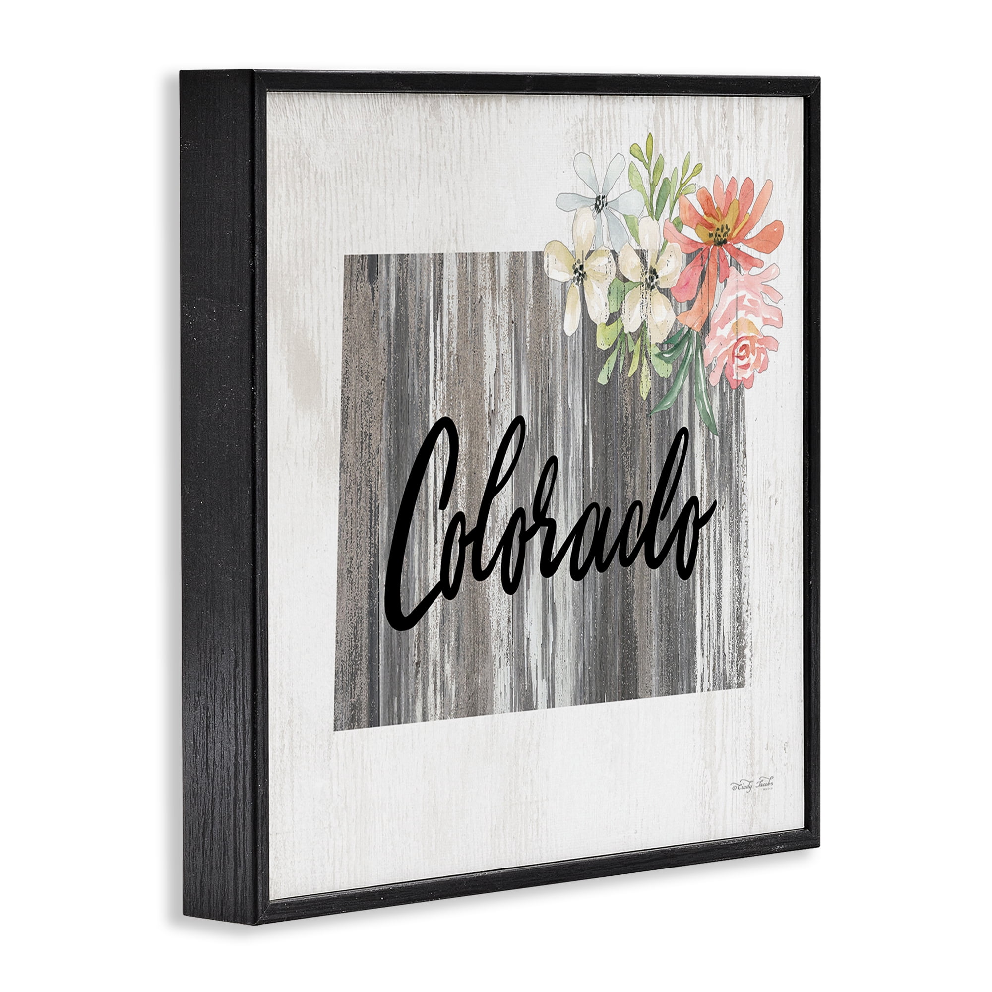 Stupell Industries Shabby Chic Colorado Botanical & Floral Painting Black Framed Art Print Wall Art, 17 x 17