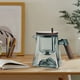 thumbnail image 4 of Tetera de vidrio de borosilicato de alta calidad con filtro de prensa, capacidad de 800 ml, tetera con un solo botón para separar el agua del té, resistente al calor, fácil de limpiar., 4 of 9
