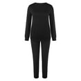 thumbnail image 3 of DHFJKG Women Pajama Sets 2 Piece Long Sleeve and Joggers Sleepwear Lightweight Solid Color Pjs Loungwear Set With Pockets Cozy Homewear, 3 of 4