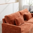 thumbnail image 4 of 68" Sectional Couch, Mid-Century Modern Love Seat, Comfy Oversized 2 Seat Couch for Living Room, 500LBS Weight Capacity, Dark Orange, 4 of 9