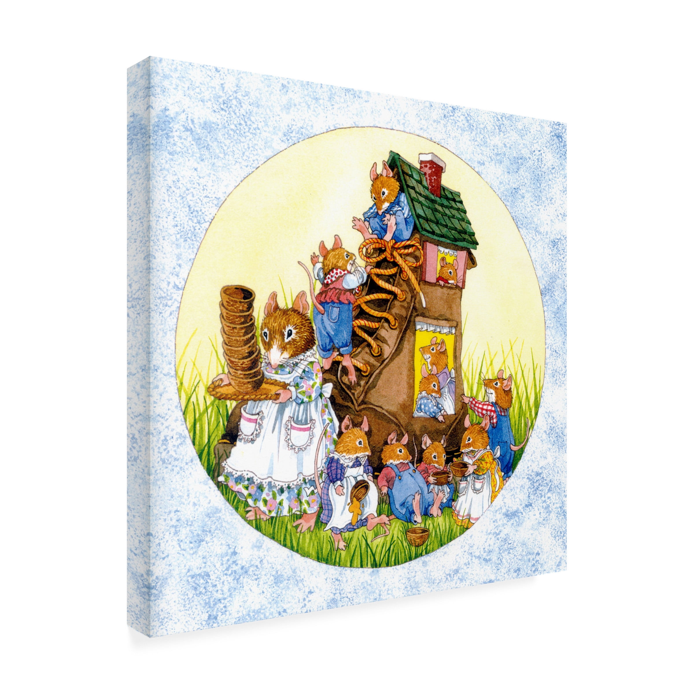 Wendy Edelson 'Old Woman Shoe Mice' Canvas Art