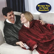 Huggle Blanket Hoodie, Ultra Plush Blanket, Wearable Blanket for Men and Women, One Size, Grey