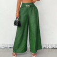 thumbnail image 5 of Women's Pants Under $10 With Pockets High Rise Staright Leg Casual Solid Loose High Waist Fashion Wide Leg Long Pants, 5 of 7