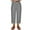 Gray, variant on Women's Summer Linen Cropped Pants, Fashion Split Hem Loose Casual Trousers, Elastic Waist Straight Pants