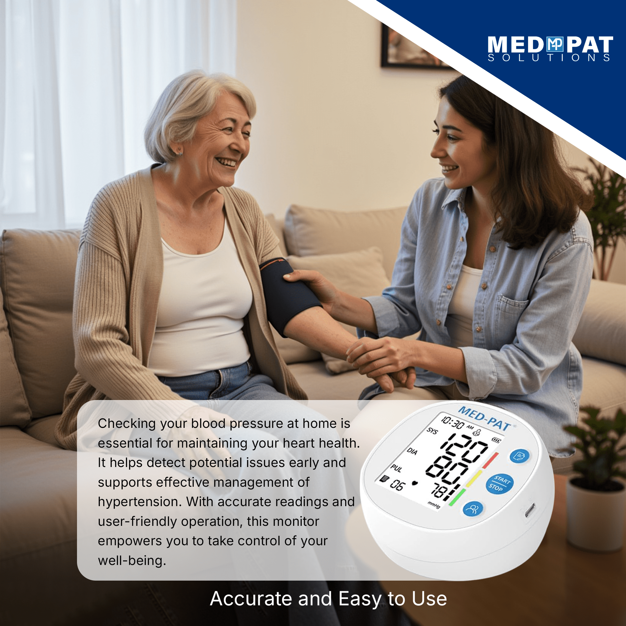 Med-Pat Digital Automatic Upper Arm Blood Pressure Monitor, HSA Approved