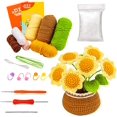 thumbnail image 1 of shiyou-Crochet Kit for Beginners, Plants Crafts for Adults, Knitting Kit Beginner Crochet Kit for Adults with Step-by-Step Video Tutorials (Sunflowers), 1 of 4