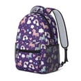 thumbnail image 2 of Unicorn and Heart Purple Pattern Backpack for School, Cute School Bag with Adjustable Shoulder Straps and Padded Back, 15.3"x11"x6.7", 2 of 5