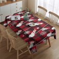 thumbnail image 2 of Red Christmas Snowman Pattern Rectangle Tablecloth 60"x84",Waterproof Polyester Rectangle Table Cloth, Wipeable Spillproof Polyester Tablecloth for Dining, Camping, Indoor and Outdoor, 2 of 5