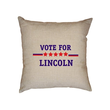 Vote for Lincoln - Vintage Best Candidate with Stars Decorative Linen Throw Cushion Pillow Case with