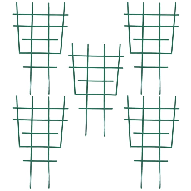 5 piezas de enrejado de plástico para jardín, soporte para plantas trepadoras, soporte de jaula, malla extensible para flores y jardinería (verde)