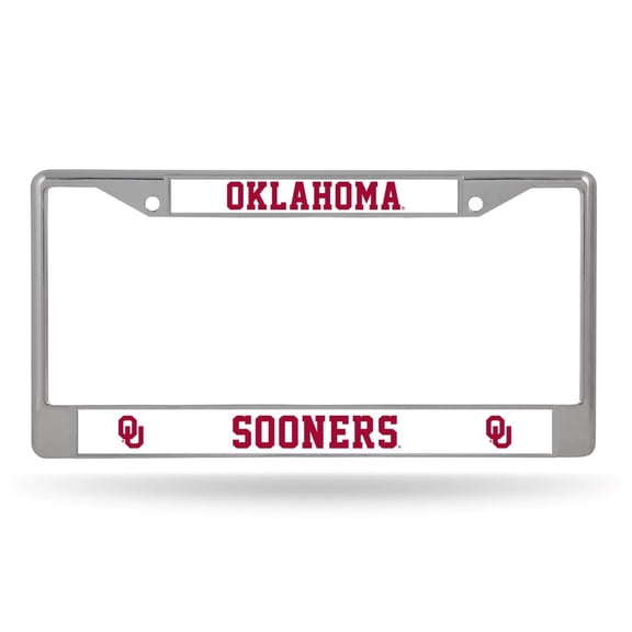 Oklahoma-Sooner's - 12" x 6" Standard Size - Chrome Metal License Plate Frame