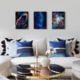 thumbnail image 3 of Space Wall Decor for Living Room Abstract Galaxy Canvas Wall Art Bedroom Pictures Purple Blue Nebula Starry Universe Painting Outer Space Astronomy Posters Bathroom Kitchen Home Decoration 12x16" 3Pcs, 3 of 6