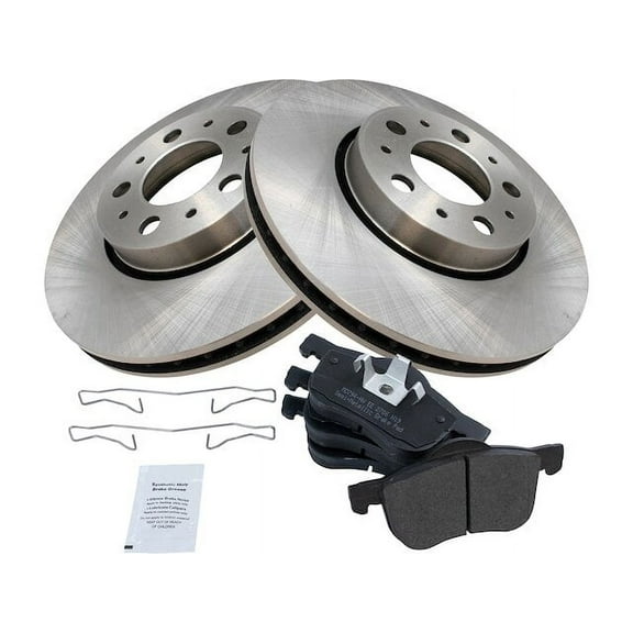 Front Brake Pad and Rotor Kit - Compatible with 2001 - 2009 Volvo S60 2.4L 5-Cylinder 2002 2003 2004 2005 2006 2007 2008