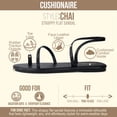 thumbnail image 2 of Cushionaire CHAI Flat Strappy Sandals for Women, Comfortable Dressy Summer Slip-On Sandal with Memory Foam, 2 of 12
