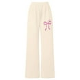 thumbnail image 4 of XEGLSBU Girls Sweatpants Kids Girl's Baggy Sweatpants Lightweight Straight Leg Athletic Pants with Pockets z260731-Beige-c Size 6-7 Years, 4 of 4