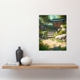thumbnail image 2 of Zen Garden Bright Painting Stone Steps Bathed in Sunlight Leading to Tea House Serene Spring Bloom Yard Unframed Wall Art Print Poster Home Decor Premium, 2 of 3