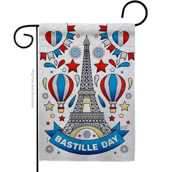 Angeleno Heritage G130393-BO 13 x 18.5 in. Bastille Day Regional Double-Sided Vertical Decorative Garden Flag