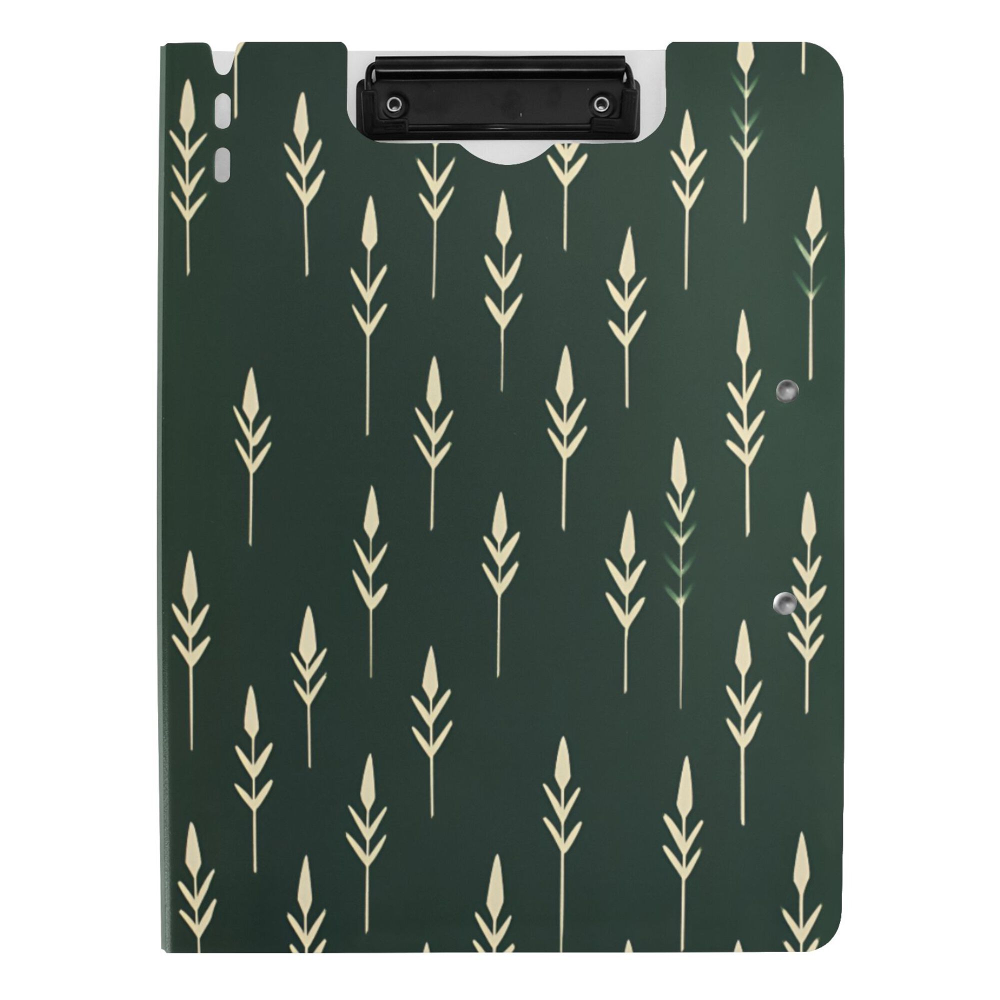 FORMRS A4 Clipboard Folder with Pen Holder Horizontal Foldable School Office Binder, Dark Green Plants
