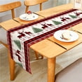 thumbnail image 3 of Christmas Reindeers Santa Red Black Buffalo Check Decorative Table Runner for Home Dining Table Festival Party Multiple Size, 3 of 4