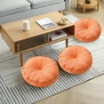 thumbnail image 6 of Thickened Round Floor Cushion, Natural Linen Pouf Seat for Balcony Window Tatami Mats, Japanese Style Home Decor Pillow, 1-Piece(Orange), 6 of 6