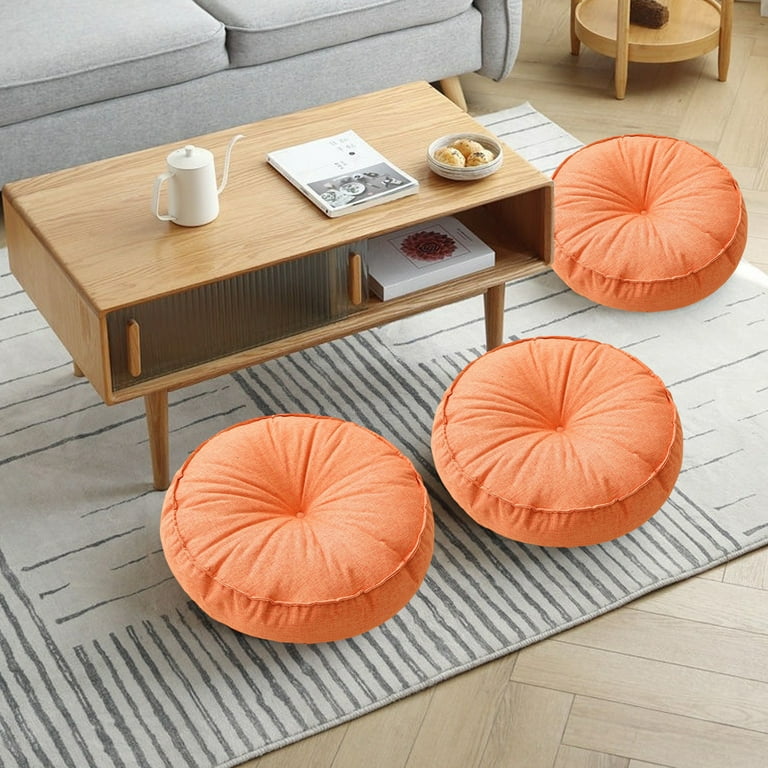 Lwlmwt Thickened Fabric Round Floor Pillow Japanese-Style Cotton