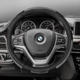 thumbnail image 1 of FH Group FH2002-GRAYBLACK Housse de Volant en Cuir Authentique Pleine Fleur de Luxe - Gris Noir, 1 of 5
