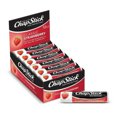 ChapStick Classic Strawberry Lip Balm - 0.15 Oz, 1 Refill Pack of 12 Sticks