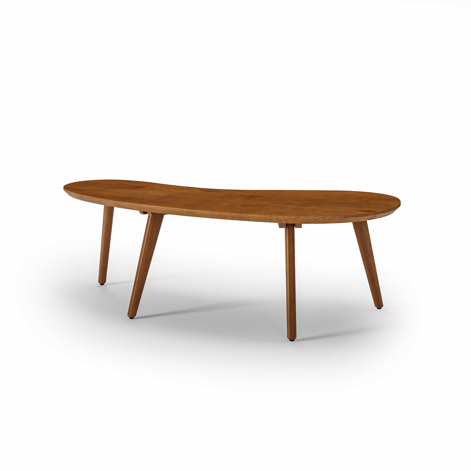 Camaflexi Coffee Table, Mid Century Modern Wood Frame, Oval Top, Castanho Finish