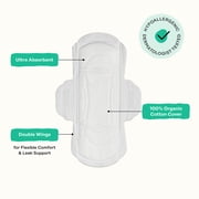 Honey Pot 100% Organic Cotton Cover Cooling Herbal Infusion Regular Pads, 20 Count