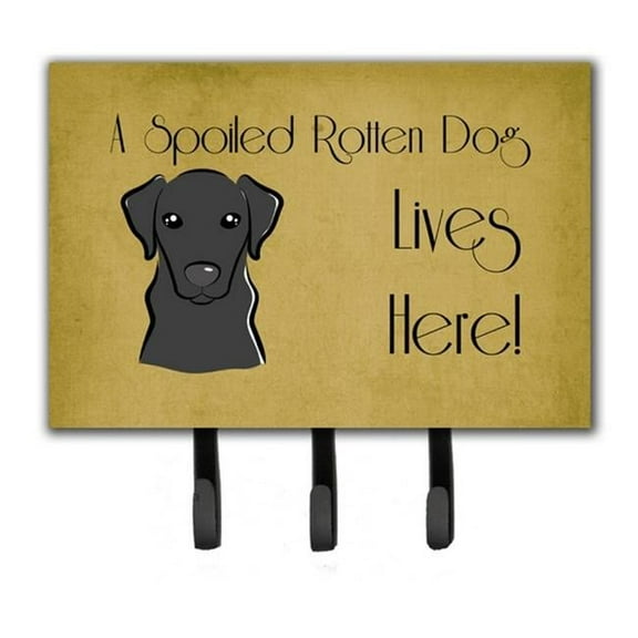 Carolines Treasures BB1483TH68 Black Labrador Spoiled Dog Lives Here Leash & Key Holder