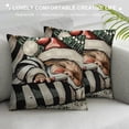thumbnail image 3 of Chilfamy Warm Winter Wishes Decorative Throw Pillow Covers, Snowman Gnome Cozy Vibes Porch Outdoor Home Decor, Black White Buffalo Plaid Check Christmas Holiday Farmhouse Cushion Case 20x20in, 3 of 5