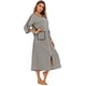 thumbnail image 2 of Qarigey Poliéster Mujer Vestido de noche Reemplazo casual Cuello Manga larga transpirable Ropa de dormir Ropa de dormir Gris L Type2 NO2, 2 of 6