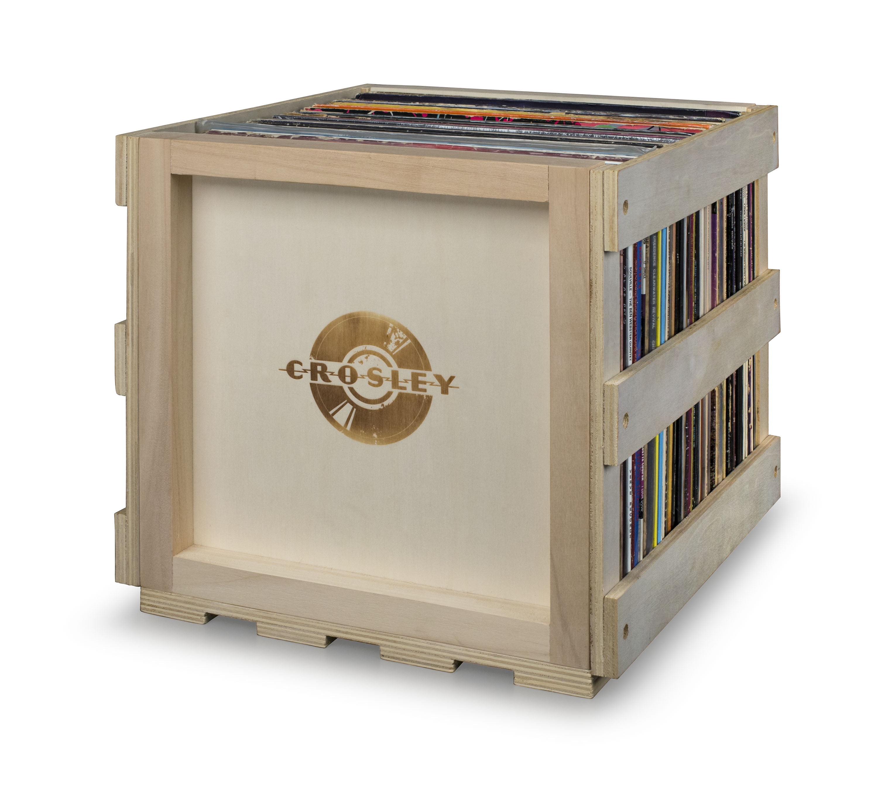 Crosley Stackable Record Storage Crate Natural
