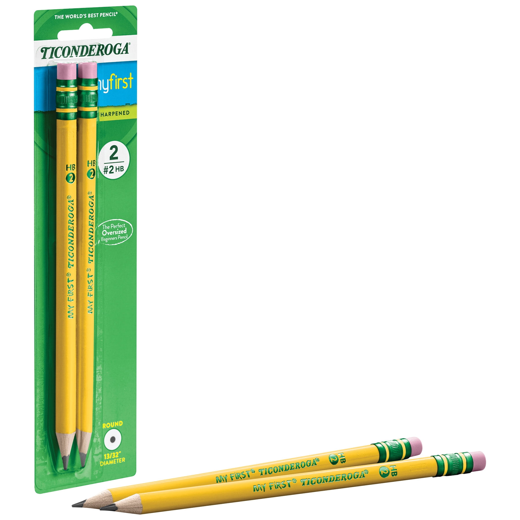 Ticonderoga My First Pencils, Presharpened, #2 HB .4mm Lead, Yellow, 2 Count
