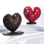 Martellato MA3015 Clear Polycarbonate Chocolate Mold with 6 Faceted-Heart Cavities 66mm x 70mm x 20mm High