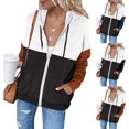 thumbnail image 5 of Sudaderas con capucha de manga larga con cremallera cómoda para mujer Chaquetas Sudadera con capucha con cordón informal Abrigo Pompotops gfhjh12469, 5 of 5