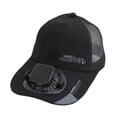 thumbnail image 1 of Gorra con ventilador alimentada por energía solar. Sombrero versátil para exteriores, ideal para mochileros y senderismo. Negro 300MA, 1 of 9