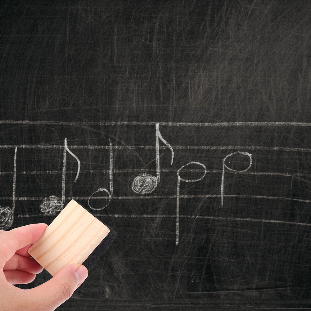 OULII 4Pcs Versatile Wooden Whiteboard and Chalkboard Erasers for Classroom and Office Use