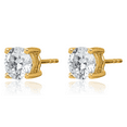 thumbnail image 5 of 14K Solid Yellow Gold Round Lab Diamond Stud Earrings, 5 of 11