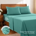 thumbnail image 5 of Lux Decor Collection Queen Size 4 Piece Sheet Set Brushed Microfiber High GSM, Upto 16 Inches Deep Pocket Bedding Sheets & Pillowcases - Teal, 5 of 10