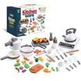 thumbnail image 1 of Modelo de plastico 52PCS Kitchen Play Toy Kids Pretend Playset con utensilios de cocina Juego de ollas y sartenes Juego de alimentos Frutas Utensilios de cocina Cubiertos de juguete Juguetes educativo Abanopi Modelo de plastico, 1 of 7