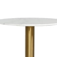 thumbnail image 3 of 20 Inch Marble Top Bar Table with Pedestal Base White and Gold, 3 of 5