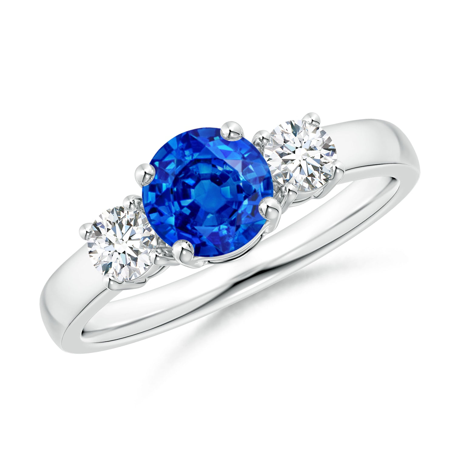 Angara - September Birthstone Ring - Classic Blue Sapphire and Diamond ...